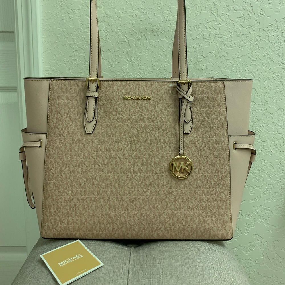 NWT Michael Kors Large GILLY Travel Tote Ballet Pink Laptop Attaché Case